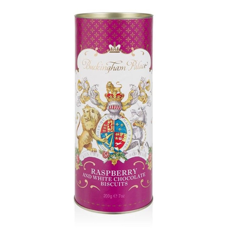 Royal Collection Shop Buckingham Palace White Chocolate And Raspberry Biscuit Tube | Biscuits