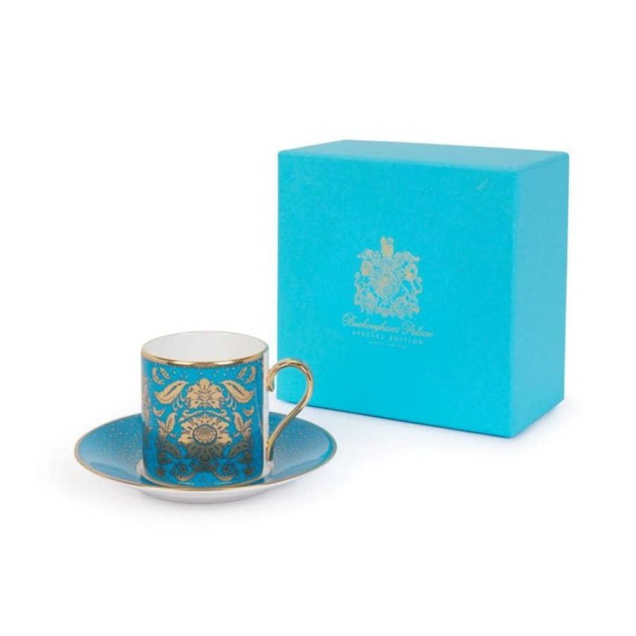 Royal Collection Shop Acanthus Turquoise Coffee Cup And Saucer | Cups & Saucers