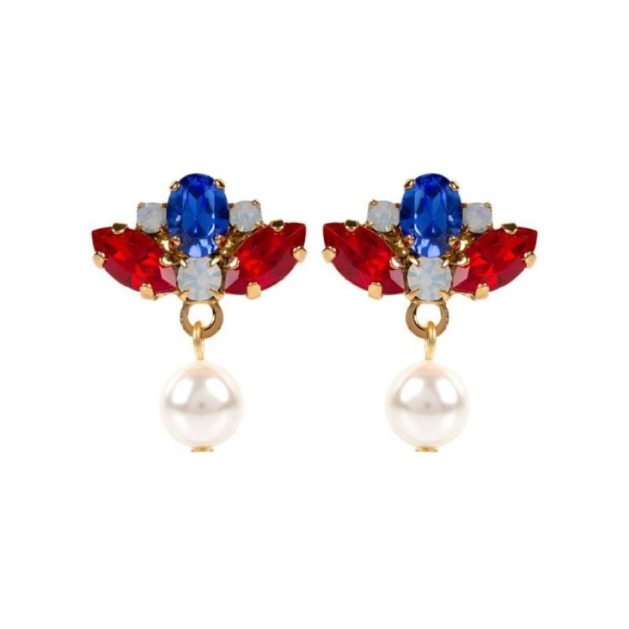 Royal Collection Shop Vicki Sarge Red, White And Blue Small Drop Earrings | Earrings