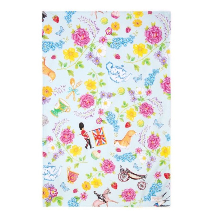 Royal Collection Shop The Summertime Blue Tea Towel | Home Linens