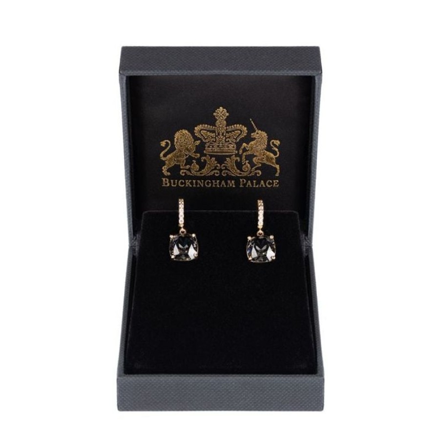 Royal Collection Shop Black Square Crystal Earrings | Earrings