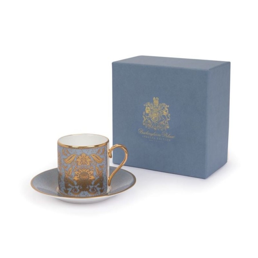 Royal Collection Shop Acanthus Grey Coffee Cup And Saucer | Cups & Saucers