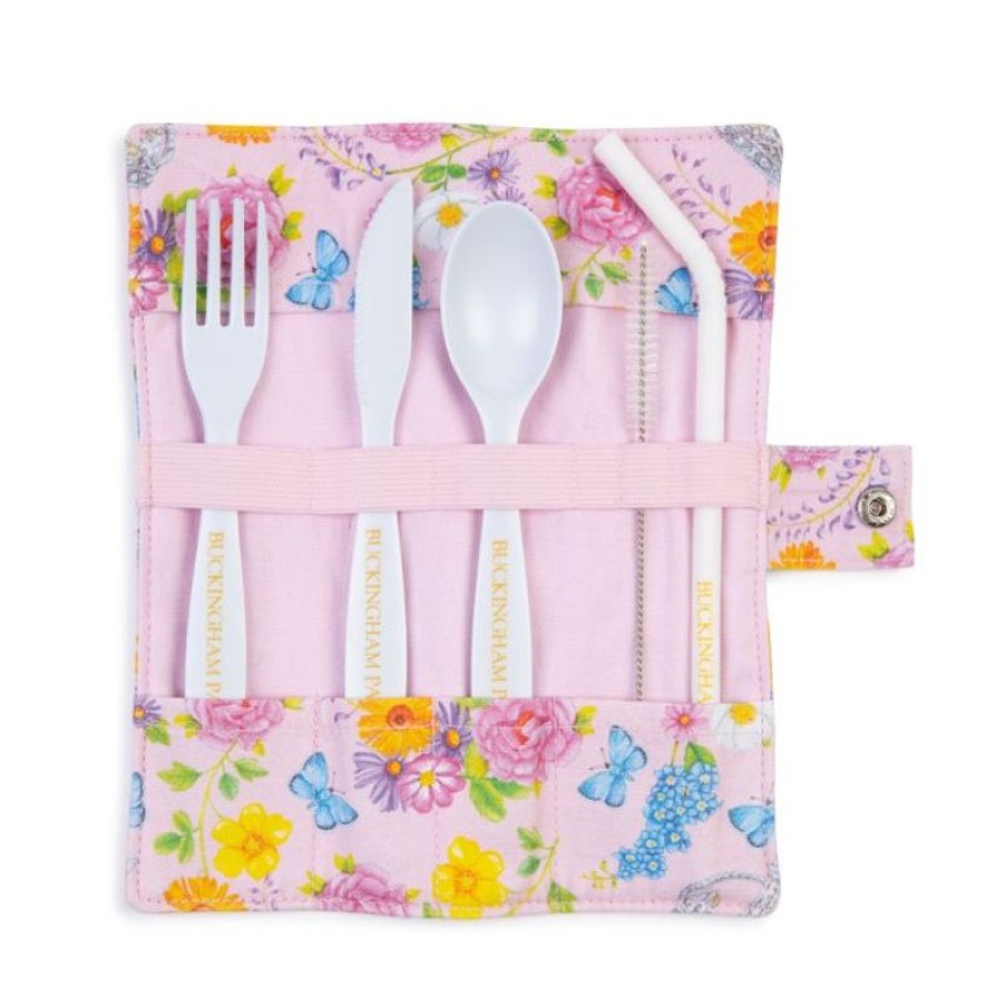 Royal Collection Shop The Summertime Pink Bamboo Cutlery Wrap | Picnics