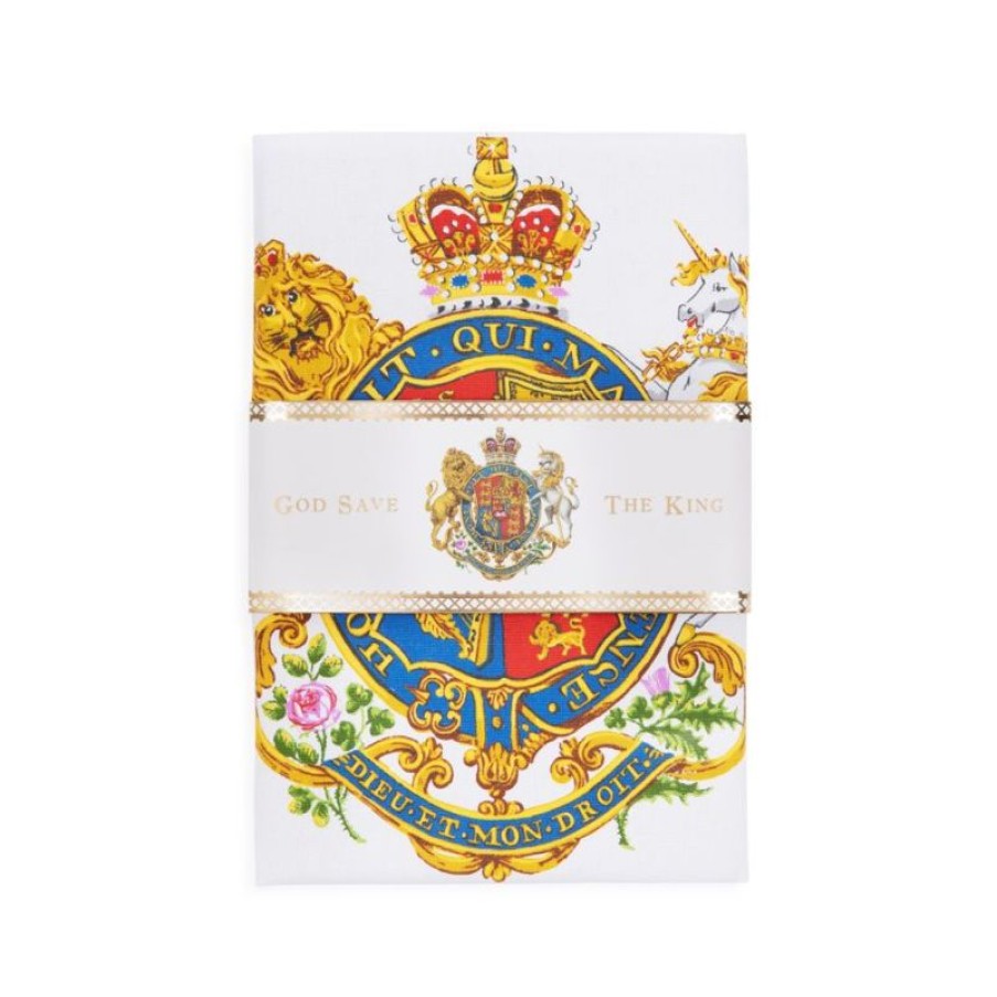 Royal Collection Shop Coat Of Arms Tea Towel | His Majesty The King'S 75Th Birthday