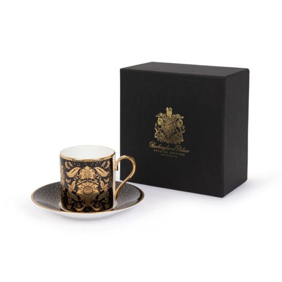 Royal Collection Shop Acanthus Black Coffee Cup And Saucer | Cups & Saucers