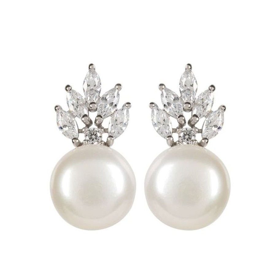 Royal Collection Shop Crown And Pearl Stud Earrings | Earrings