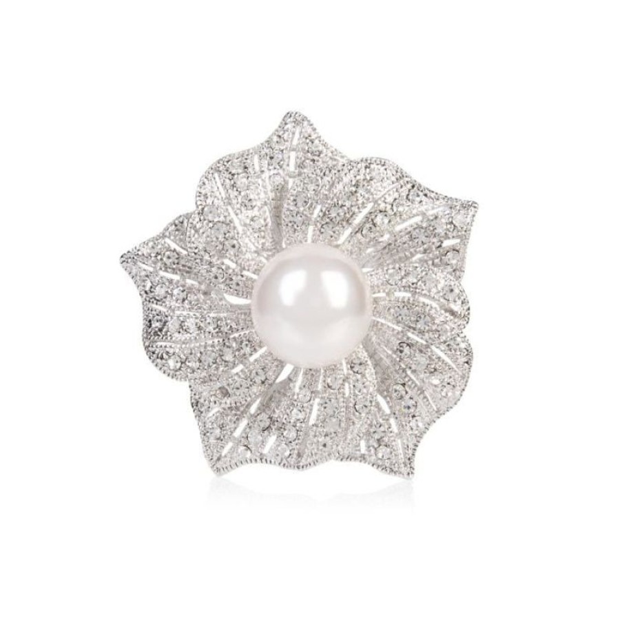 Royal Collection Shop Flower With Pearl Brooch | Brooches