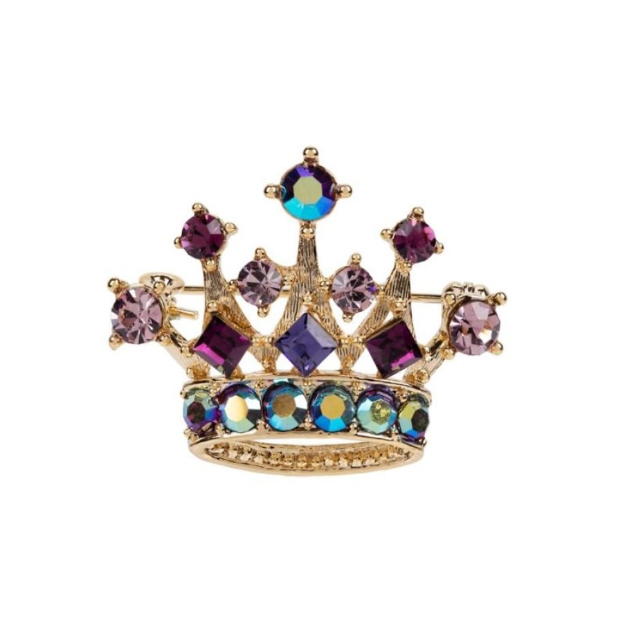 Royal Collection Shop Purple And Gold Crown Brooch | Brooches