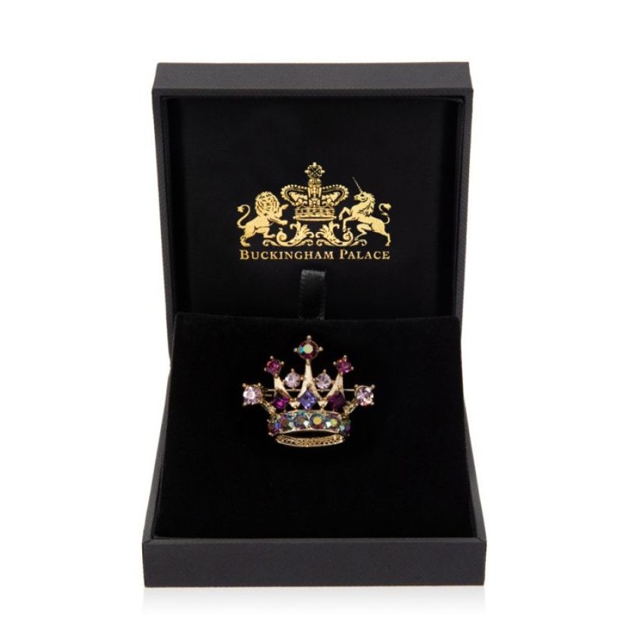 Royal Collection Shop Purple And Gold Crown Brooch | Brooches