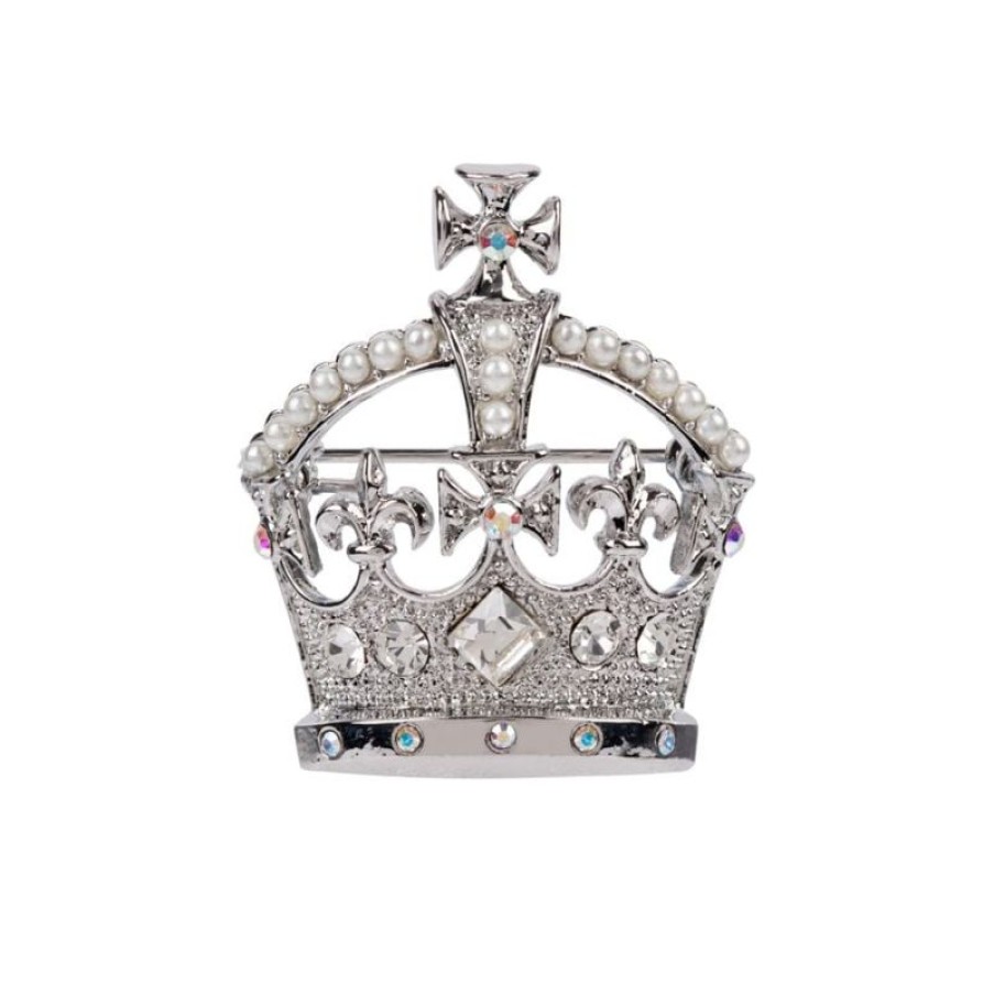 Royal Collection Shop Silver Crown Brooch | Brooches