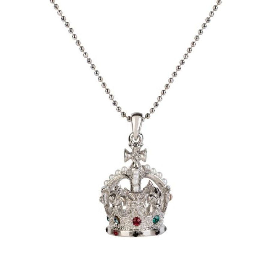 Royal Collection Shop Silver Crown Necklace | Necklaces