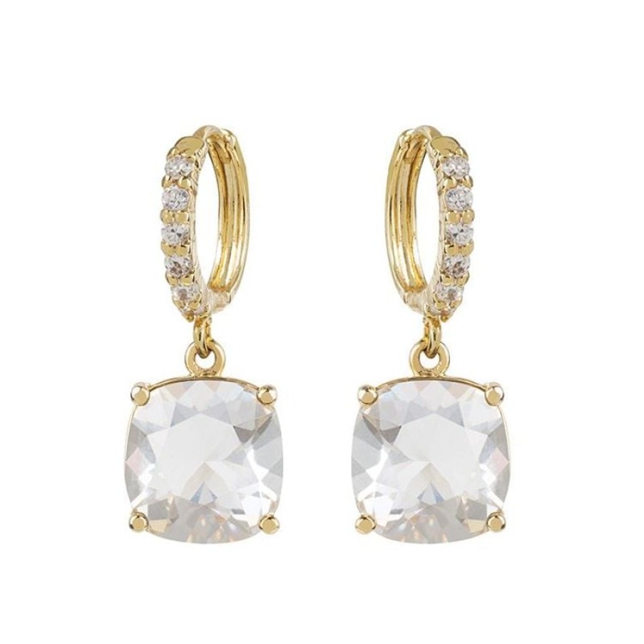 Royal Collection Shop White Square Crystal Earrings | Earrings