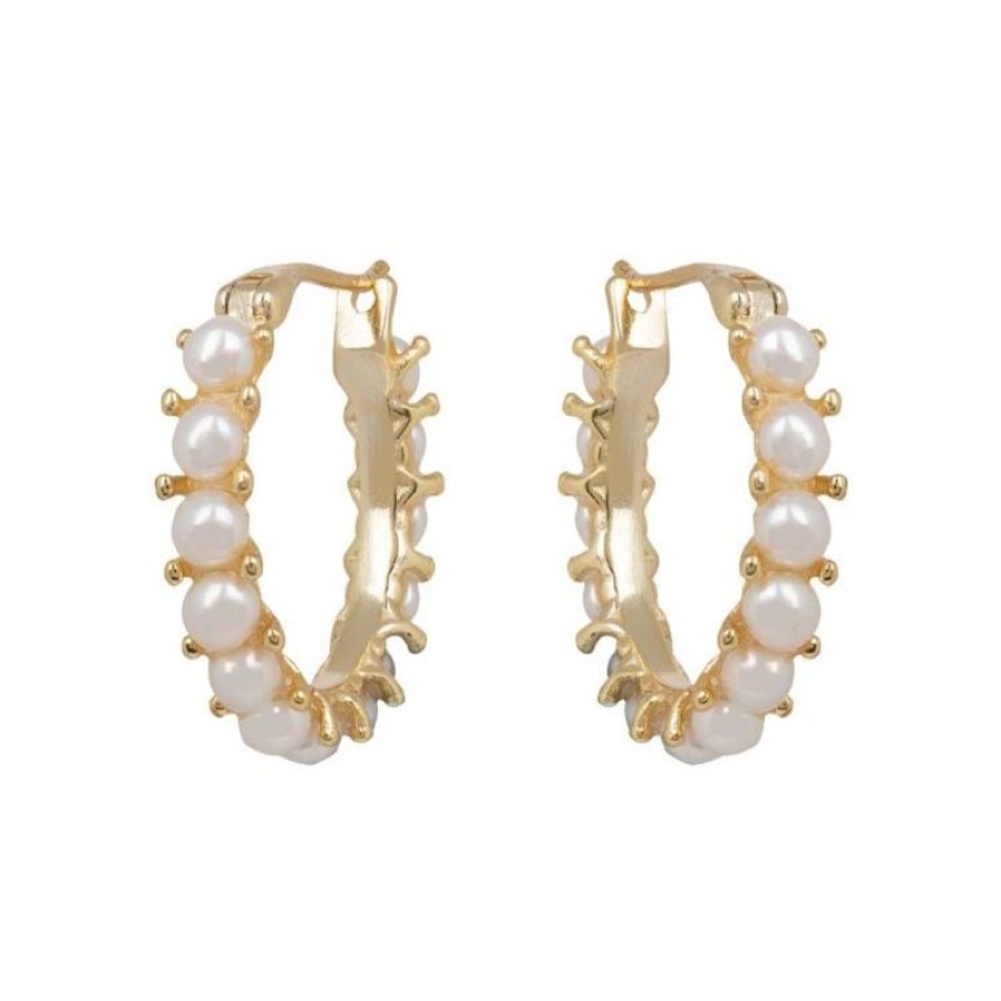 Royal Collection Shop White Pearl Hoop Earrings | Earrings