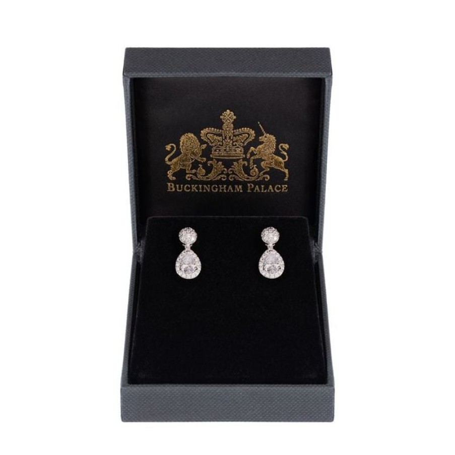 Royal Collection Shop Silver Drop Teardrop Earrings | Earrings