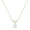 Royal Collection Shop Gold Crescent Pearl Drop Necklace | Necklaces