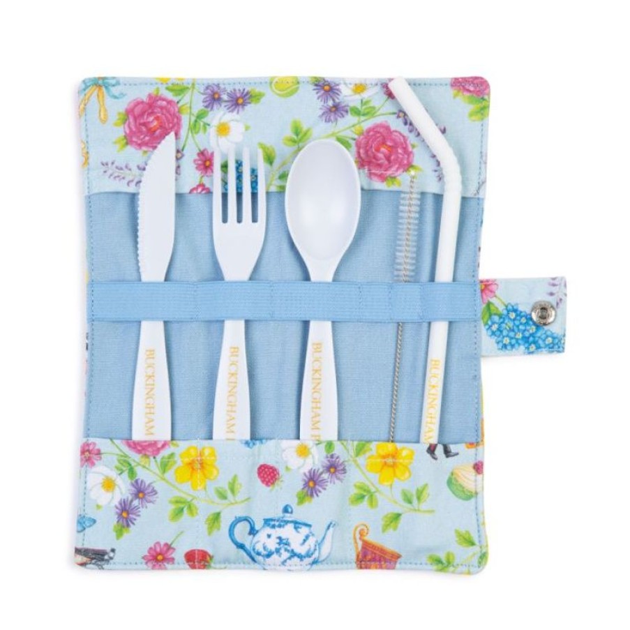 Royal Collection Shop The Summertime Blue Bamboo Cutlery Wrap | Picnics