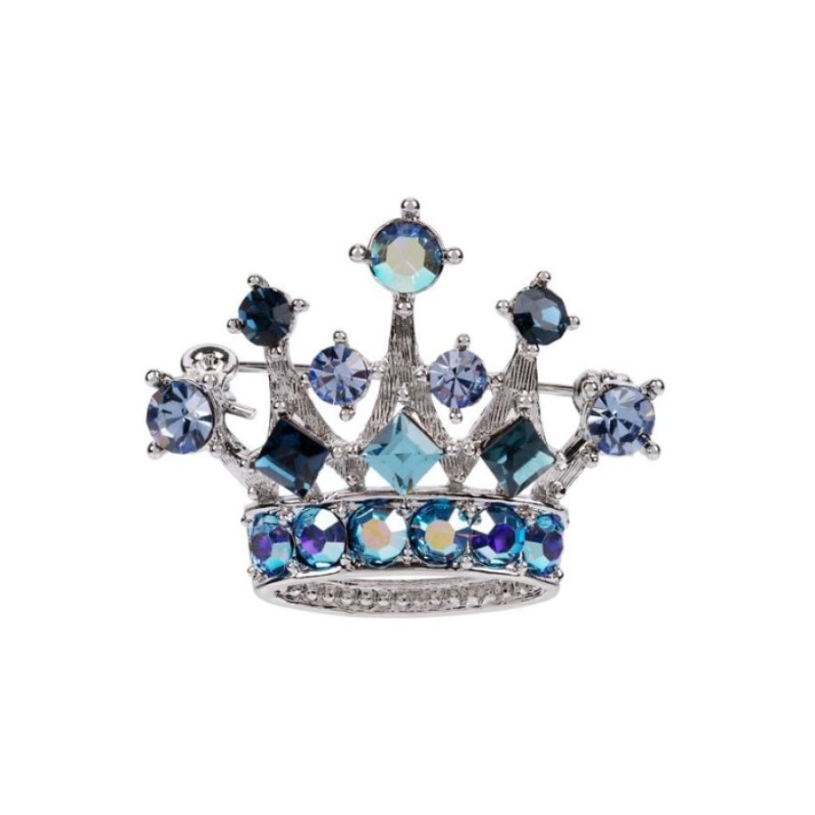 Royal Collection Shop Blue And Silver Crown Brooch | Brooches