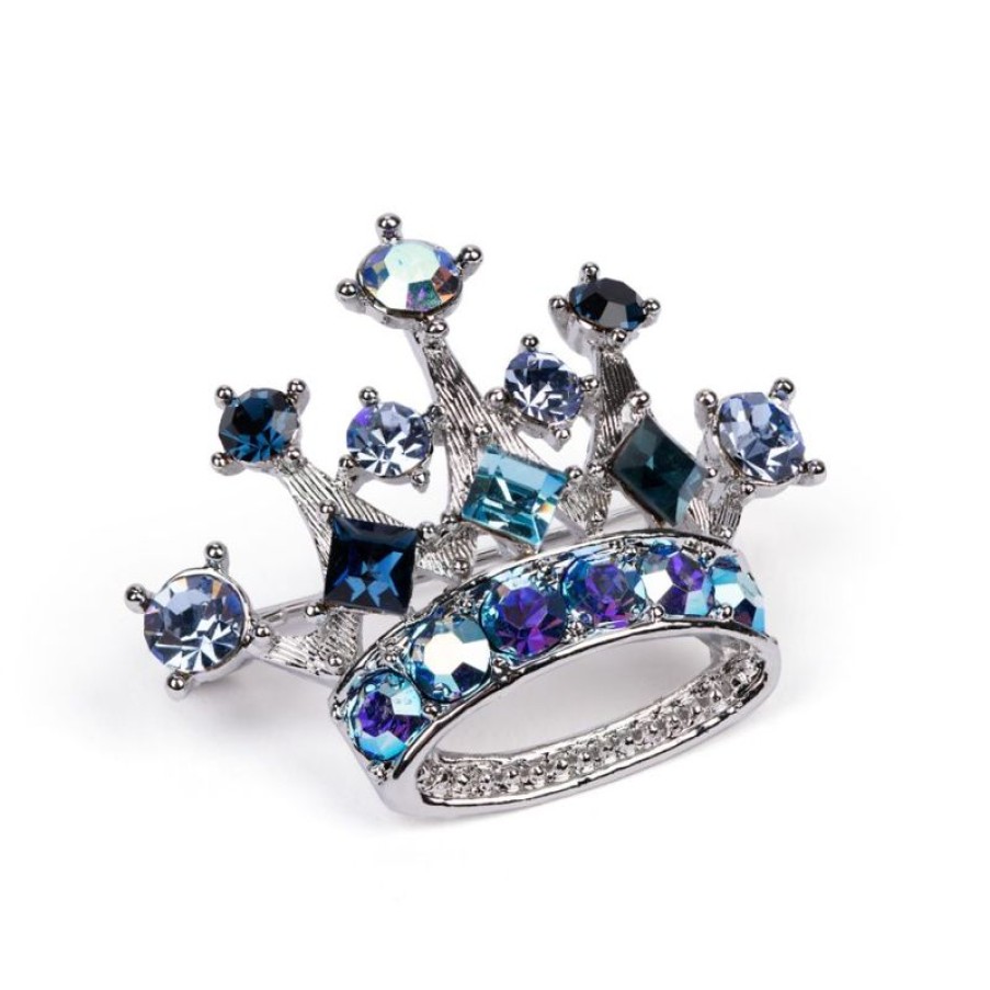 Royal Collection Shop Blue And Silver Crown Brooch | Brooches