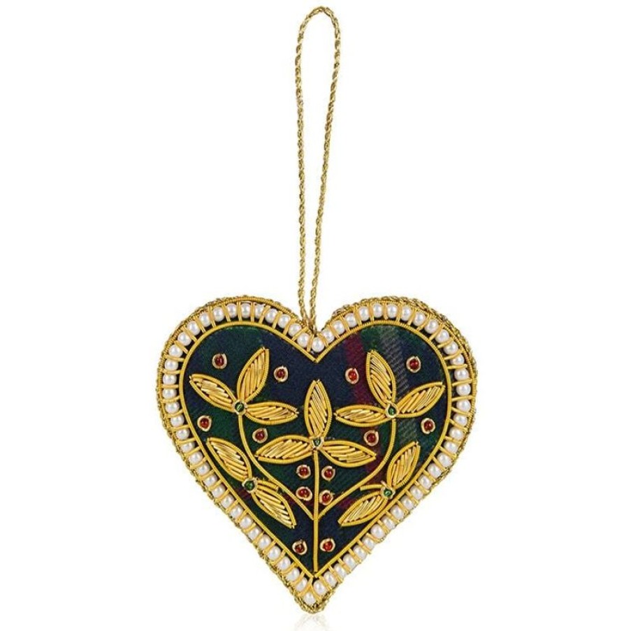 Royal Collection Shop Palace Of Holyroodhouse Tartan Heart Decoration | Decorations