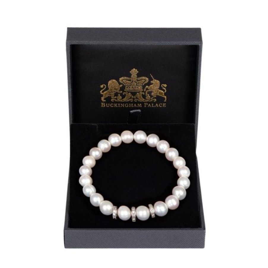 Royal Collection Shop Pearl And Crystal Disc Bracelet | Bracelets