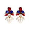 Royal Collection Shop Vicki Sarge Red, White And Blue Pearl Drop Earrings | Earrings